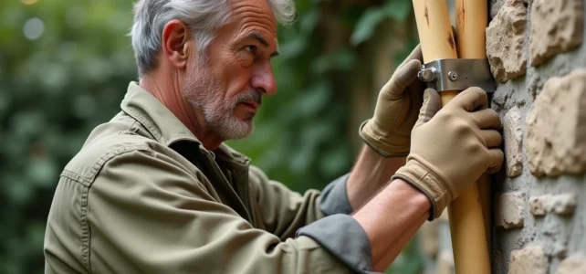 Astuces efficaces pour une fixation solide des bambous sur un mur extérieur